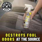 Chemical Guys SPI_191_16B Carpet & Upholstery Stain & Spot Remover Bundle - (1) 16 fl oz Lightning Fast Stain Extractor & (1) Nifty Detailing Brush, (Cars, Trucks, SUVs, RVs, Home, Interior, Pets)