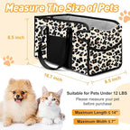 Portable Dog Car Seat for Small Dogs - Adjustable Safety Leash, Washable Cushion & Storage Pocket - Pet Booster Seat for Car Travel- Leopard