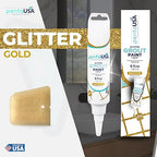 PentaUSA Tile Grout - Glitter Grout Tube, 6 Fl Oz Glitter Fast Drying Grout Paint, Shiny Grout Repair Kit - Renew Grout Lines in Bathroom, Kitchen, Countertops (180 ml, 6 Fl Oz) (Gold)