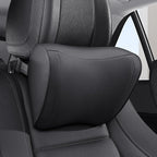 Car Headrest Pillow 100% Memory Foam, Breathable Removable Leather Cover, Premium Seat Support Head Neck Cushion for Driving Travel Home Office, Black, 1 Pack