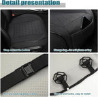 West Llama Linen Front Car Seat Cover Protector Anti-Slip Bottom Seat Cover Fits 95% of Vehicles,Wrapping Around The Bottom,Triangular Pattern(Black-1Pcs)