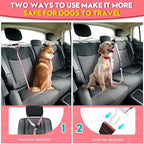 2 Piece Dog Car Seat Belt Harness Retractable Restraint for Car Headrest Adjustable Heavy Duty & Elastic & Durable Dog Car Seat Belt (Pink)