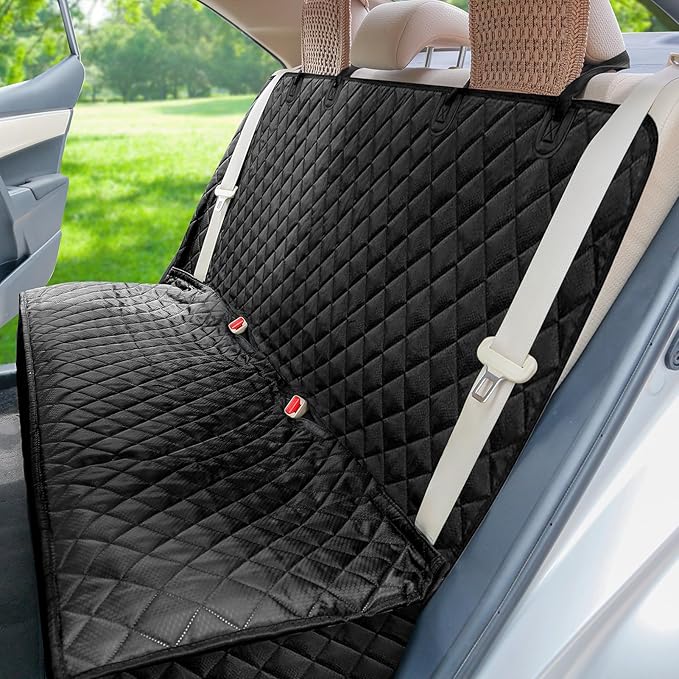 PETICON Waterproof Scratchproof Pet Bench Seat Covers for Cars, Trucks, SUVs, Nonslip Durable Back Seat Cover for Dogs, Washable Backseat Protection