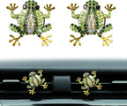 2Pcs Tree Frog Air Freshener Vent Clip, Cute Air Diffuser Clips, Bling Rhinestone Car Outlet Decor, Frog Car Accessories for Women
