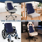 Samsonite Ergonomic Lumbar Support Pillow for Office Chair and Car Seat - Memory Foam Back Support Lumbar Pillow, Premium Cushion Chair Support for Lower Back Pain Relief and Versatile Use (Navy)