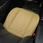 JOJOBAY Leather Car Seat Cover,Bottom Seat Covers for Cars,Front Seat Protector,Fit for 95% of Vehicles - Padded,Anti-Slip(1 PC,Beige)