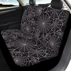 KEIAHUAN Halloween Spider Web Front and Back Car Seat Covers Front Saddle Blanket Rear Split Bench Protection Cover Fit Most Vehicle Truck,SUV (Black)