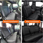 AOMSAZTO Custom Fit Seat Covers for Jeep Gladiator JT 2020 2021 2023 2024 2025 2026 Full Set Black Car Seat Protectors Premium Faux Leather Automobile Seat Seat Cover