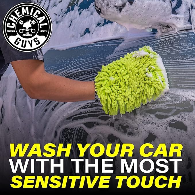 Chemical Guys CWS_101_16W Car Wash Starter Bundle - Maxi-Suds II Foaming Car Wash Soap, 16 oz, Cherry Scent + Green Chenille Wash Mitt (2 Items) Works on Cars, Trucks, SUVs, RVs & More