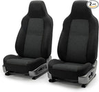 FH Group Car Seat Covers High Back Classic Cloth Front Pair Set with Gift, Easy to Install - Universal Fit for Cars, Trucks & SUVs (Black) FB102102
