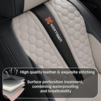 Universal Car Seat Covers, Black and Gray, Premium Nappa Leather, with Lumbar Support, Waterproof, Full Set, Non-Slip, Contoured Fit, Fits Most Vehicles, Upgraded Protection for Car Interiors
