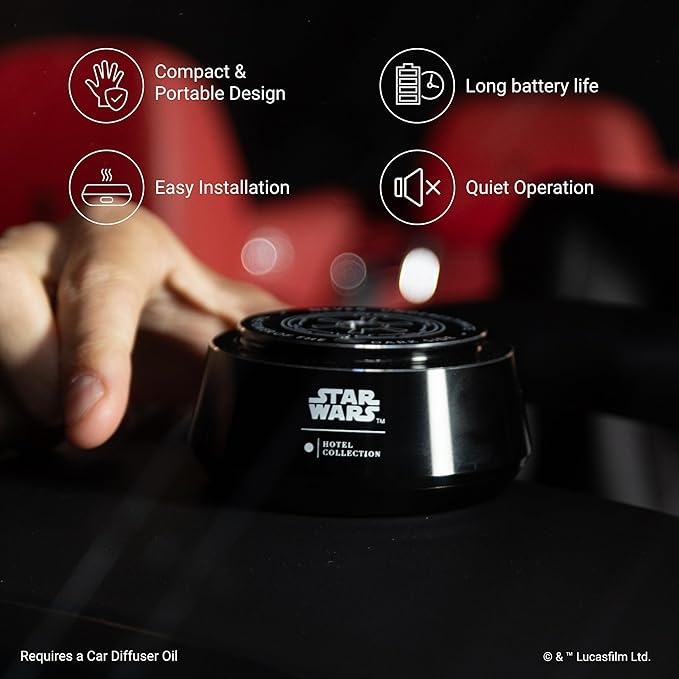 Hotel Collection Star Wars Empire Chauffeur Car Diffuser | Air Freshener Aromatherapy Diffuser | Black Dark Side Edition Car Diffuser/Empire Symbol