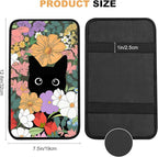 Black Cat Auto Center Console Pad,Soft Waterproof Car Center Console Cover Auto Armrest Seat Box Cover Protector for Most Vehicle SUV Truck Car