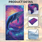 1 Pack Car Towel Seat Covers with Storage Bag, Multifunctional Towel for Gym Outdoor Sport, Picnic, Beach, Pet Dog Travel,Non-Slip Washable Car Seat Protector (Starry Whale)