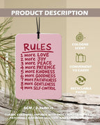 Retro Pink Christian Car Air Freshener 4 Pcs, Neutral Bible Verses Hanging Air Freshener for Cars Bathroom Dorm Books Decor, Vintage Religious Accessories Gifts for Women Men