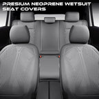 CAR PASS Waterproof Car seat Covers Full Sets Neoprene Wetsuit, All-Weather Non-Slip Durable, Universal Fit for SUV Sedans Trucks Vans Automotive, Armrest Airbag Compatible, 3D Emboss All Gray