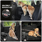 Pawaboo 2Pack Dog Seatbelt for Car, 3-in-1 Dog Car Seat Belt Bungee, Dogs Tether for Cars with Buckle & Hook Latch, Adjustable Reflective Dogs Cars Harness Leash with 360° Lockable Buckle, Light Pink