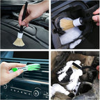 10pcs Car Detailing Kit, Premium Detailing Brush Set Includes 5 Soft Car Detailing Brushes, 3 Wire Brush, 2 Air Vent Brush for Cleaning Car Interior and Exterior Detailing, White