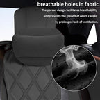 Car Headrest Pillow, Suede Car Headrest Pillow for Neck Support with Adjustable Strap, Universal Fit Head Rest Travel Pillow Car Pillow for Pain Relief (Black)