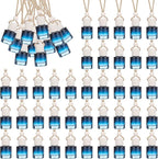 50 Pcs Hanging Car Air Freshener Car Diffuser Bottles Empty Glass Perfume Bottle Freshener Diffuser Bottle Pendant for Essential Oil Fragrance Aromatherapy Bottle Ornament (Cylinder)