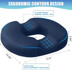 BlissTrends Donut Pillow Seat Cushion,Donut Chair Cushions for Postpartum Pregnancy & Hemorrhoids,Tailbone Pain Relief Cushion,Memory Foam Lifting Cushions for Office&Home Chairs (Blue)