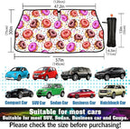 CHILL·TEK Funny Animal Car Windshield Sun Shade Umbrella, Cute Donuts Car Sun Shade Umbrella, Block UV Rays Heat Foldable Windshield Umbrella Sun Visor Protector - Keep Vehicle Cool for Cars SUV