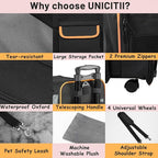 Pet Carrier for Small Pet, Cat Dog Carrier for Car Soft Sided Dog Rolling Crate Cat Travel Bag