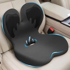 Car Seat Cushion with Lumbar Support for Long Driving Truck RV, 3" Lift Breathable Ergonomic Memory Foam Cushion for Hip, Coccyx, Sciatica, Tailbone & Lower Back Support Vehicles Office Chair (Black)