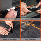 Doggie World Dog Car Seat Cover for Back Seat for XL Cars, SUVs & Trucks - Durable Car Cover Protector for Dogs, Nonslip Backseat Dog Hammock, Waterproof Scratchproof Protection Against Dirt, Pet Fur