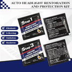 Demissle 21 Pcs Headlight Restoration Kit Includes 10 Remover Wipes 10 Coating Wipes 1 Glove Headlights Cleaner Kit for Restores Clarity Removes Yellowing Oxidation Cars Trucks Motorcycles