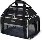 Lekereise Top-Expandable Pet Carrier 18x13x9.5 Inch Southwest Frontier Airline Approved Soft Sided Underseat to 15lbs Travel Carriers for Small Cats Dogs with Locking Safety Zippers Anti-Scratch Mesh