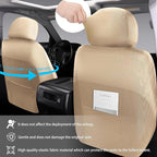 Full Coverage Leather Car Seat Covers Full Set,Waterproof Seat Covers for Cars,SUVs Trucks, Car Seat Cushion,Car Seat Protector with 5 Seats (Beige, Full Set(Front and Rear-5 Seats))