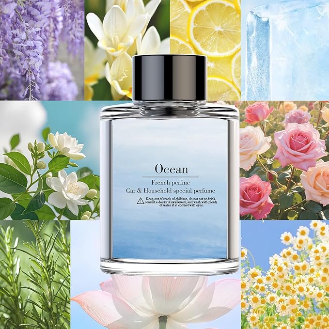 Smart Car Air Freshener Refill, 100 ML Car Diffuser Perfume, Lasts 4-6 months, Made with Natural Plant Extracts, French Imported Fragrance - Ocean