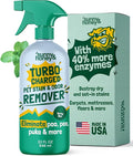 Sunny & Honey Turbo Pet Stain and Odor Remover - 40% More Enzymes - Enzyme Cleaner for Dog Urine and Poop on Carpets and Furniture - Pet Carpet Cleaner Spray (32fl oz Mint)