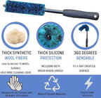 7PCS Car Wheel Rims Detail Cleaning PRO Wash Kit, Wheel Wash Mitt, Tire Brush, 2PCS Soft Woolies Wheels Brush, Detailing Brush, and Tire Dressing Pads, Microfiber Dry Towel Scratch-Free Cleaning