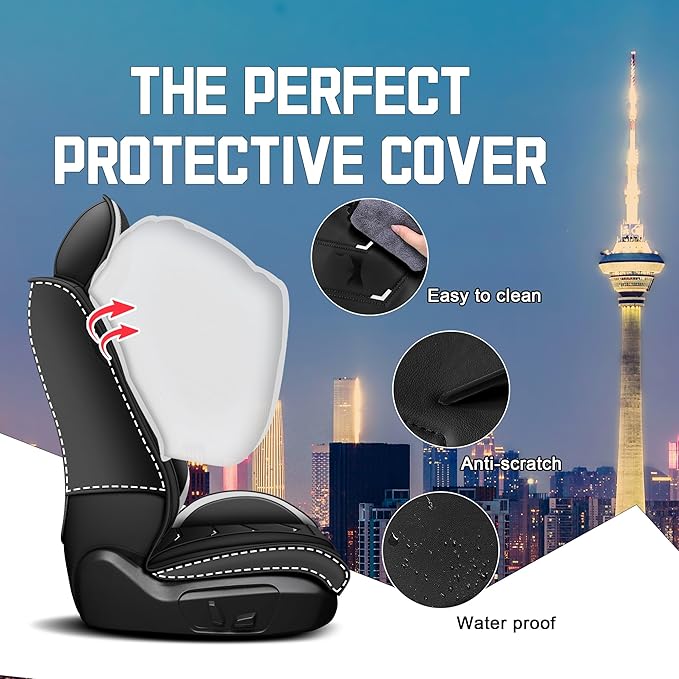 CTDS Car Seat Covers for Chevy Trax 2015-2026, Stylish Sport Seat Cover, Premium Nappa Leather Car Seat Cover. Automobile Seat Covers Sets.(Luxury 2 Seats/Black White)