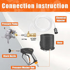 PWACCS Downstream Injector for Pressure Washer, Power Washer Chemical Injector Kit with 3/8" Quick Connect, Soap Injector with Siphon Hose 3-5 GPM