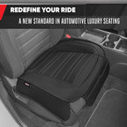 Motor Trend Seat Covers for Cars Trucks SUV, Faux Leather 2-Pack Black Padded with Storage Pockets, Premium Interior Car Seat Cover