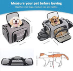 Airline Approved Cat Carrier Under Seat, 4-Way Expandable & Collapsible Soft-Sided Pet Carrier with Removable Fleece Pad - TSA Compliant for Cats, 18x11x11.5in Car & Plane Travel, Vet Visits