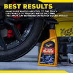 Meguiar's Hot Rims Black Wheel Cleaner, Deep Foaming Gel Specially Formulated to Effectively Clean Matte, Gloss, Satin, and Chrome Black Wheels, 24 Oz Spray Bottle