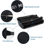 SnugPad Memory Foam Lumbar Pillow and Seat Cushion Combo, Ergonomic, Orthopedic, Lower Back Support, Premium Washable Velvet Covers with Non-Slip Bottom, Ideal for Office Chairs and Car Seats (Black)