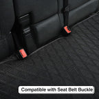 Leader Accessories Universal Black Faux Linen Rear Car Seat Cover Size M - Bench Seats Protector for Most Vehicles Cars Truck SUV - Bottom Auto Seat Cushion Pad Mat with Anti Slip Back