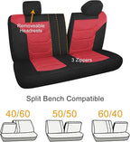 3D Air Mesh Car Seat Cover Full Sets Washable and Breathable Premium Cloth Automotive Vehicle Seat Covers for Cars Interior, Universal Fit for Most Cars, Sedan, Truck, SUV(Black/Red)