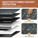 A-Pce 600D Heavy Duty Dog Car Seat Cover for Back Seat,2025 Upgraded Hard Honeycomb Bottom Back Seat Extender for Dogs- Holds 600lbs,Waterproof Scratch Proof Nonslip Dog Hammock for SUV,Grey