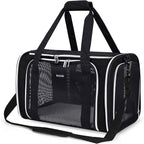 BAGLHER Pet Travel Carrier, Cat Carriers Dog Carrier for Small Medium Cats Dogs Puppies, Airline Approved Small Dog Carrier Soft Sided, Collapsible Puppy Carrier. Black