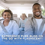 Belle Aroma® FlashScent™ USB Aromatherapy Bundle - for Car, Office, Home, and Travel - Includes 1 Pearl White Clary Sage Oil Diffuser Kit, 1 Lavender FlashScent Essential Oil, and 7 Refill Pads