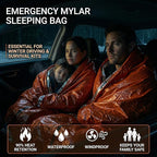 Emergency Sleeping Bag for Survival: 2 Pack Thermal Bivy Sack - 90% Heat Retention in 3 Seconds - 15°C Perceived Temperature Increase - 95% Full-Body Coverage for Family Camping