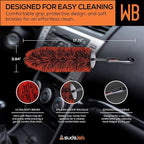 Suds Lab WB Premium Detailing Wheel Brush for All Vehicle Types – 17.7" Ultra-Soft and Scratch-Free Reusable Rim, Wheel, and Tire Brush for Deep Cleaning