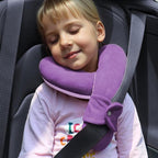 Kids Travel Neck Pillow, Toddler Travel Pillow for Car & Airplane and Head & Chin Support, Comfortably Travel Neck Pillow for Road Trip Sleeping, Gifts for Toddler/Kids (Deep Purple & Light Purple)