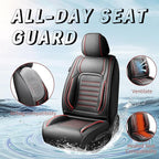 Fit Tucson Premium Leather Car Seat Covers Compatible with Hyundai Tucson 2010-2024 2026, Breathable, Wear Resistant, Airbag Compatible, All-Weather & Full Coverage, 2 Front Seat Red Line Black